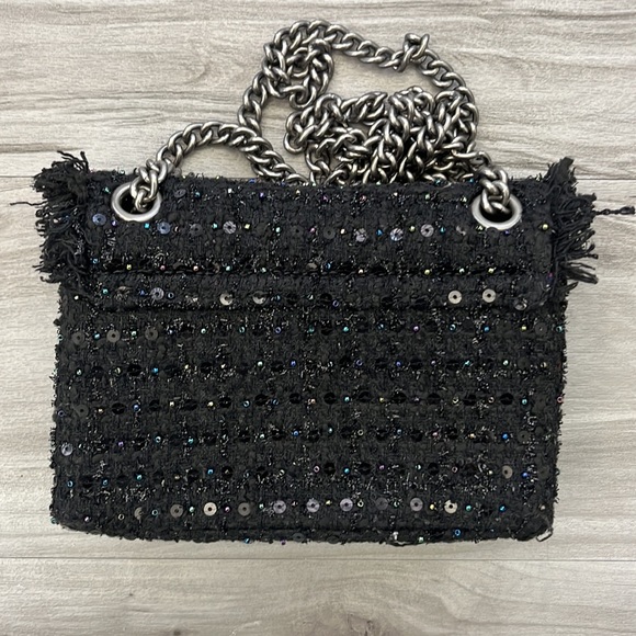 HP 🖤NWOT🖤Kurt Geiger London The Brixton Tweeds Bag Black - Picture 10 of 17